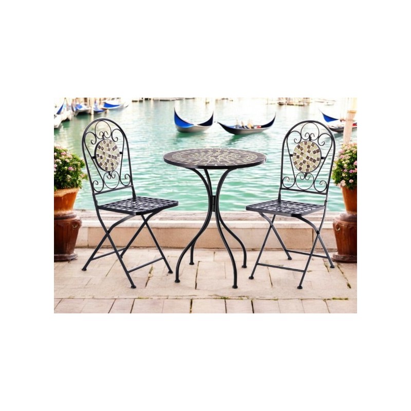 Tavolino con mosaico con 2 sedie art.103312 nuovo consegna gratuita-arredamentishop.it  AD TREND Offerte mobili 145,00 € 145,...