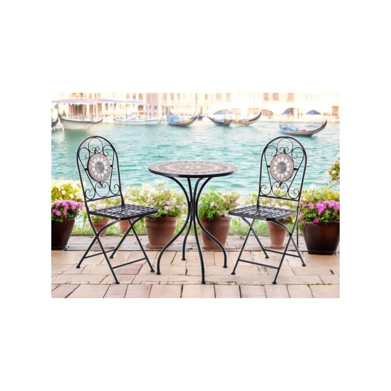 Tavolino in mosaico con 2 sedie art.103315 nuovo consegna gratuita-arredamentishop.it  AD TREND Offerte mobili 145,00 € 145,0...