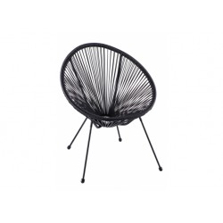 Sedia a uovo da giardino nera SET 3 PEZZI cm 68x61,5h.81,5 nuova art.111288 consegna gratuita-arredamentishop.it  AD TREND Of...