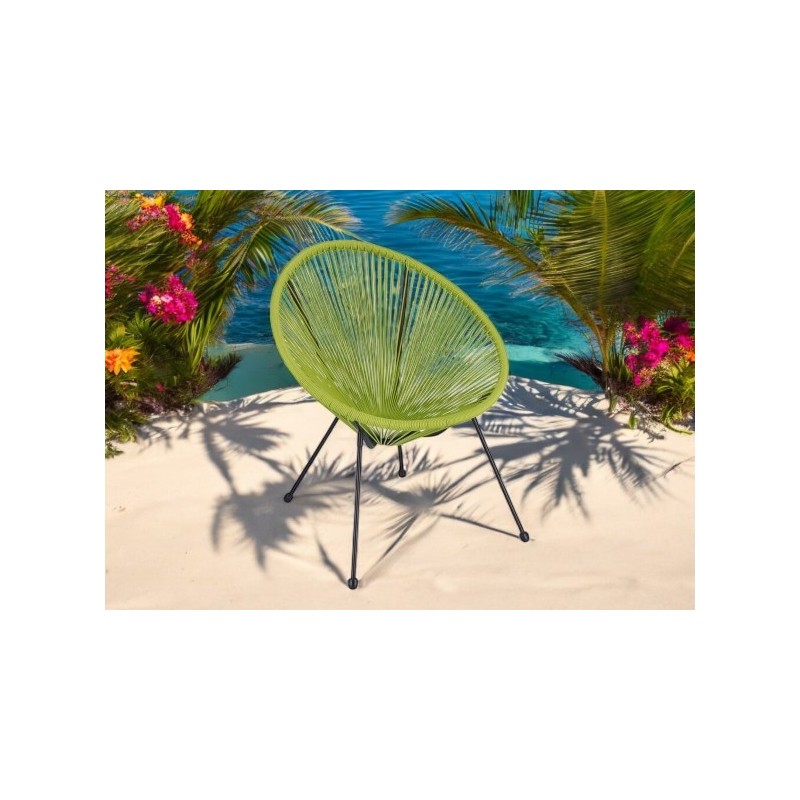 Sedia a uovo da esterno verde SET 3 PEZZI cm 68x61,5h.81,5 nuova art.111291 consegna gratuita-arredamentishop.it  AD TREND Of...
