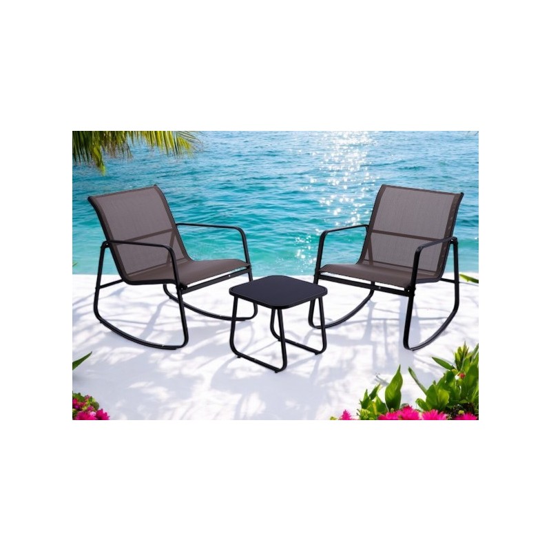 Sedia a dondolo da giardino SET 2 sedie + 1 tavolino art.111292 nuovo consegna gratuita-arredamentishop.it  AD TREND Offerte ...