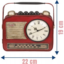 Appendi chiavi da muro Radio metallo con orologio vintage cm 22x8,5h.19 art.144392 nuovo consegna gratuita-arredamentishop.it...