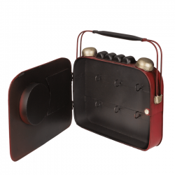 Appendi chiavi da muro Radio metallo con orologio vintage cm 22x8,5h.19 art.144392 nuovo consegna gratuita-arredamentishop.it...