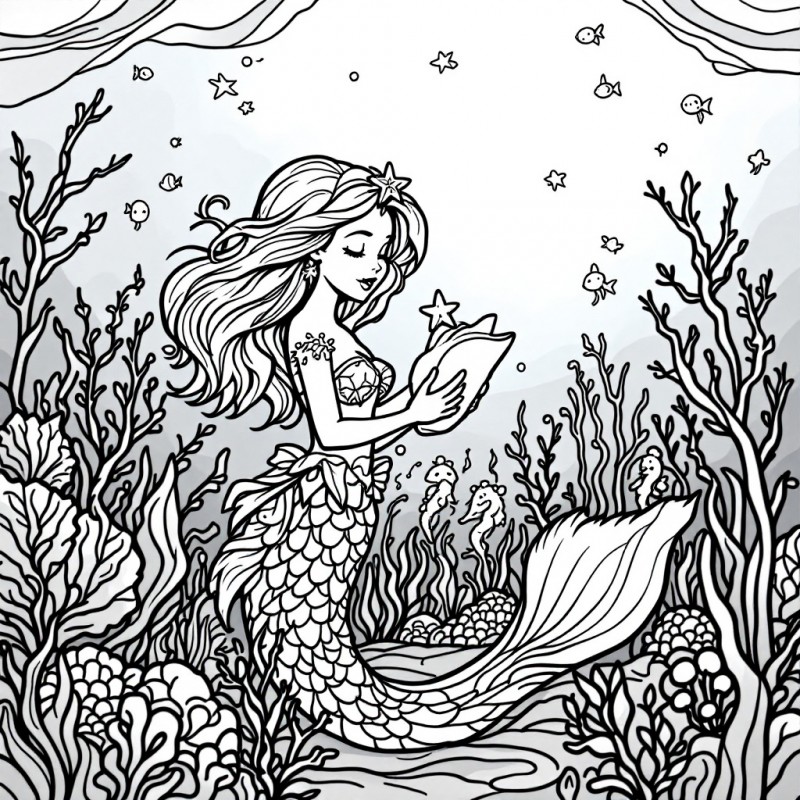 Sirena da colorare e stampare 100 foto A4 art.100SIRENA.1IT articolo digitale consegna immediata-arredamentishop.it  Prodotto...