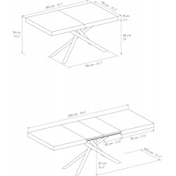 Tavolo allungabile design moderno cm 140x90h.74 aperto cm 180/220 nuovo art.2247 consegna gratuita-arredamentishop.it  Tempes...