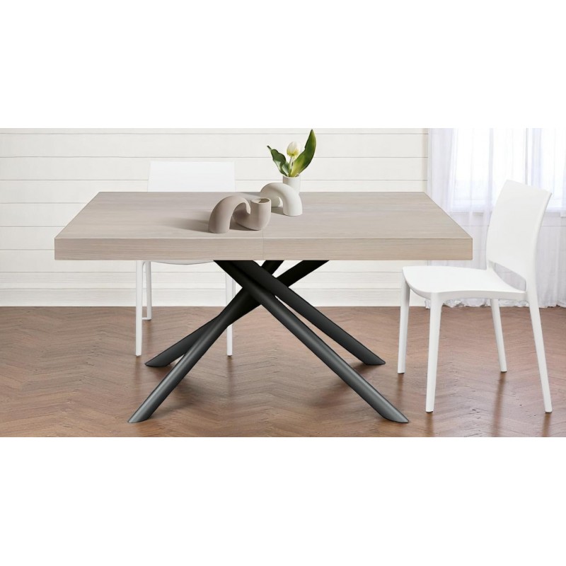 Tavolo con gambe incrociate design cm 160x90h.74 aperto cm 200/240 nuovo art.2255 consegna gratuita-arredamentishop.it  Tempe...