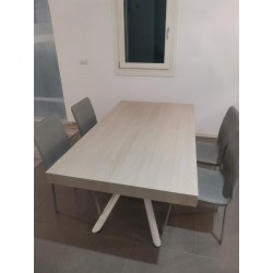 Tavolo allungabile piedi incrociati cm 140x90h.74 aperto cm 180/220 nuovo art.2251 consegna gratuita-arredamentishop.it  Temp...