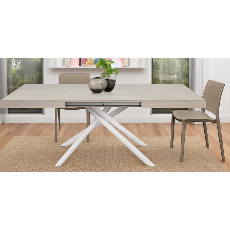 Tavolo allungabile piedi incrociati cm 140x90h.74 aperto cm 180/220 nuovo art.2251 consegna gratuita-arredamentishop.it  Temp...