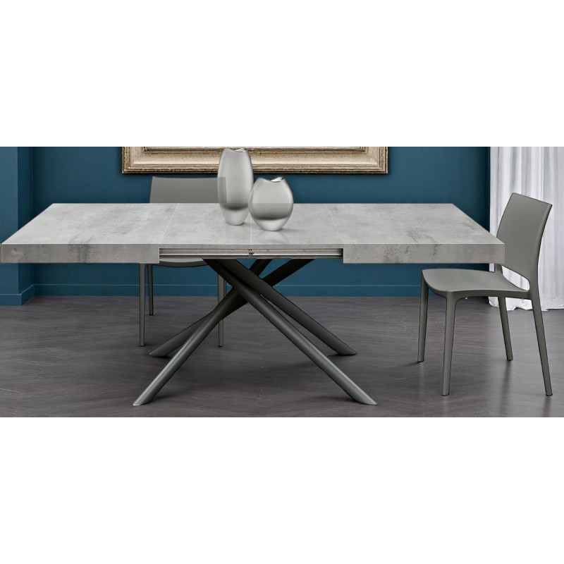 Tavolo effetto cemento allungabile cm 140x90h.74 aperto cm 180/220 nuovo art.2248 consegna gratuita-arredamentishop.it  Tempe...