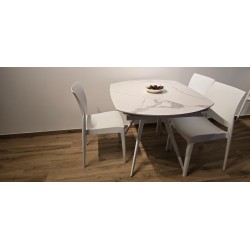 Tavolo girevole allungabile cm 120x90h.78 aperto cm 180 top ceramica nuovo art.1919 consegna gratuita-arredamentishop.it  Tem...