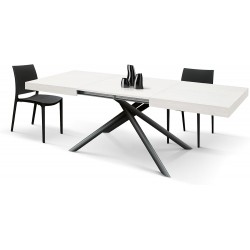 Tavolo bianco e nero cm 140x90h.74 aperto cm 180/220 nuovo art.2249 consegna gratuita-arredamentishop.it  Tempesta Offerte mo...