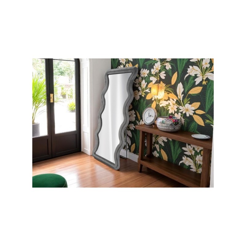 Specchio ondulato cornice velluto grigio cm 73xh.178 nuovo art.112316 consegna gratuita-arredamentishop.it  AD TREND Offerte ...