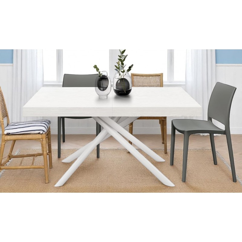 Tavolo allungabile fino a 240 cm bianco cm 160x90h.74 aperto cm 200/240 nuovo art.2261 consegna gratuita-arredamentishop.it  ...