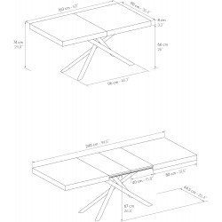 Tavolo allungabile fino a 240 cm bianco cm 160x90h.74 aperto cm 200/240 nuovo art.2261 consegna gratuita-arredamentishop.it  ...