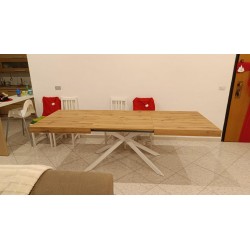 Tavolo in legno rustico moderno cm 140x90h.74 aperto cm 180/220 nuovo art.2266 consegna gratuita-arredamentishop.it  Tempesta...