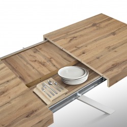 Tavolo in legno rustico moderno cm 140x90h.74 aperto cm 180/220 nuovo art.2266 consegna gratuita-arredamentishop.it  Tempesta...