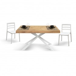Tavolo in legno rustico moderno cm 140x90h.74 aperto cm 180/220 nuovo art.2266 consegna gratuita-arredamentishop.it  Tempesta...