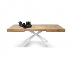 Tavolo in legno rustico moderno cm 140x90h.74 aperto cm 180/220 nuovo art.2266 consegna gratuita-arredamentishop.it  Tempesta...