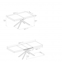 Tavolo legno e metallo cm 160x90h.74 allungabile cm 200/240 nuovo art.2270 consegna gratuita-arredamentishop.it  Tempesta Off...
