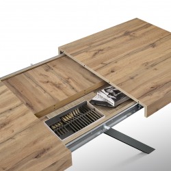 Tavolo legno e metallo cm 160x90h.74 allungabile cm 200/240 nuovo art.2270 consegna gratuita-arredamentishop.it  Tempesta Off...