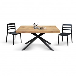 Tavolo legno e metallo cm 160x90h.74 allungabile cm 200/240 nuovo art.2270 consegna gratuita-arredamentishop.it  Tempesta Off...