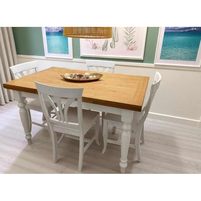 Tavolo country allungabile nuovo art.716 cm 140x85h.76 aperto cm 220 consegna gratuita-arredamentishop.it  Tempesta Offerte m...