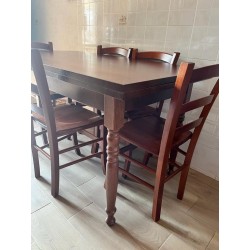 Tavolo legno massello rustico cm 160x85h.78 aperto cm 200/240 nuovo art.13TOR160 consegna gratuita-arredamentishop.it  Tempes...