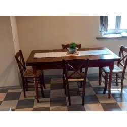 Tavolo legno massello rustico cm 160x85h.78 aperto cm 200/240 nuovo art.13TOR160 consegna gratuita-arredamentishop.it  Tempes...