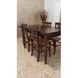 Tavolo legno massello rustico cm 160x85h.78 aperto cm 200/240 nuovo art.13TOR160 consegna gratuita-arredamentishop.it  Tempes...