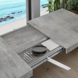 Tavolo allungabile effetto cemento cm 140x90h.74 aperto cm 180/220 nuovo art.2268 consegna gratuita-arredamentishop.it  Tempe...