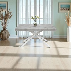 Tavolo allungabile effetto cemento cm 140x90h.74 aperto cm 180/220 nuovo art.2268 consegna gratuita-arredamentishop.it  Tempe...