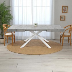 Tavolo allungabile effetto cemento cm 140x90h.74 aperto cm 180/220 nuovo art.2268 consegna gratuita-arredamentishop.it  Tempe...