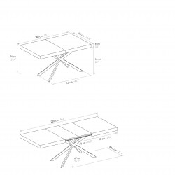 Tavolo allungabile effetto cemento cm 140x90h.74 aperto cm 180/220 nuovo art.2268 consegna gratuita-arredamentishop.it  Tempe...