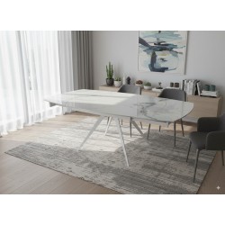 Tavolo girevole allungabile cm 120x90h.78 aperto cm 180 top ceramica nuovo art.1919 consegna gratuita-arredamentishop.it  Tem...