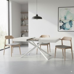 Tavolo da pranzo allungabile bianco cm 160x90h.74 allungabile cm 200/240 art.2277 nuovo consegna gratuita-arredamentishop.it ...