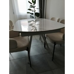 Tavolo girevole allungabile cm 120x90h.78 aperto cm 180 top ceramica nuovo art.1919 consegna gratuita-arredamentishop.it  Tem...