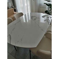 Tavolo girevole allungabile cm 120x90h.78 aperto cm 180 top ceramica nuovo art.1919 consegna gratuita-arredamentishop.it  Tem...