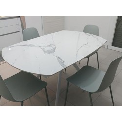 Tavolo rotante cm 140x90h.78 allungabile cm 200 TOP ceramica lucido nuovo art.2059 consegna gratuita-arredamentishop.it  Temp...