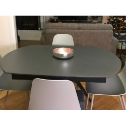 Tavolino rotante cm 140x90h.78 allungabile cm 200 top ceramica opaco nuovo art.2060 consegna gratuita-arredamentishop.it  Tem...