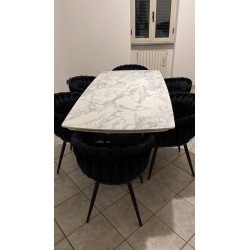 Tavolo ceramica effetto marmo cm 180x90h.76 allungabile cm 220/260 art.2064 nuovo consegna gratuita-arredamentishop.it  Tempe...