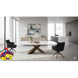 Tavolo ceramica effetto marmo cm 180x90h.76 allungabile cm 220/260 art.2064 nuovo consegna gratuita-arredamentishop.it  Tempe...
