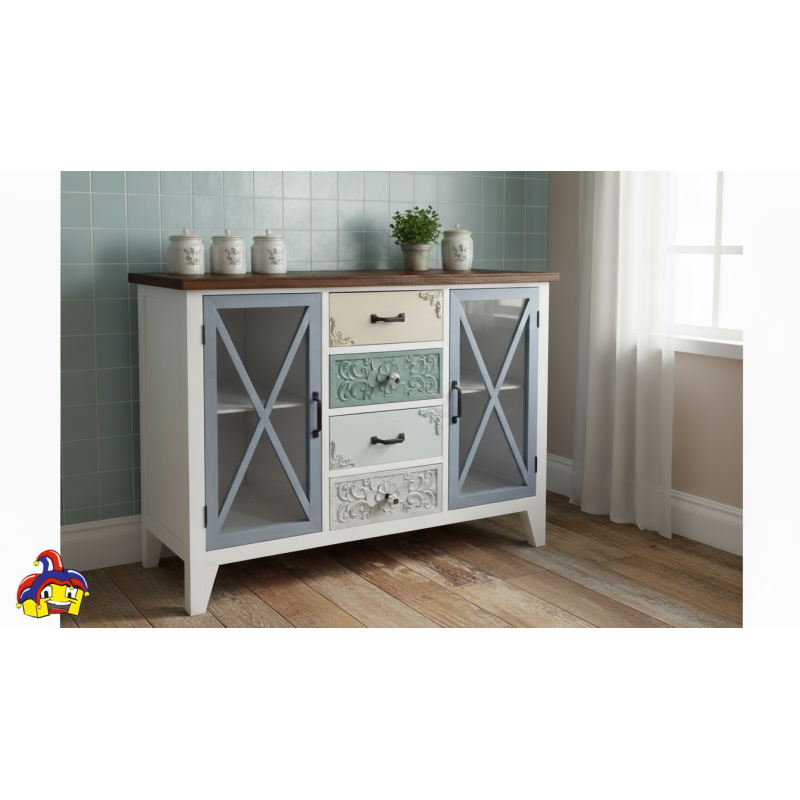 Credenza cucina vintage cm 105x36h.78 nuova art.101653 consegna gratuita-arredamentishop.it  AD TREND Offerte mobili 220,00 €...