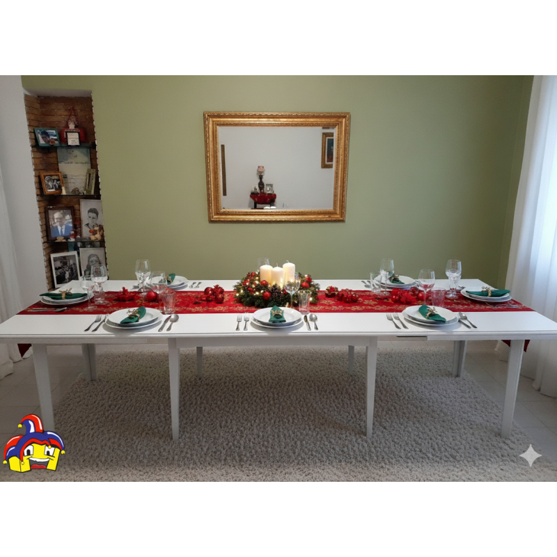 Tavolo taverna bianco opaco cm 180x100h.76 allungabile cm 360 nuovo art.744 consegna gratuita-arredamentishop.it  Tempesta Of...