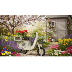 Decorazione da giardino cm 111x46h.75 art.115187 fioriera scooter consegna gratuita-arredamentishop.it  AD TREND Offerte mobi...