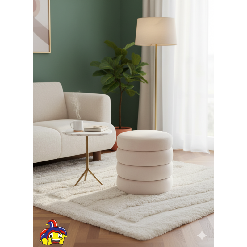 Pouf velluto beige cm diametro 42h.47 nuovo art.74356 consegna gratuita-arredamentishop.it  AD TREND Offerte mobili 55,00 € 5...