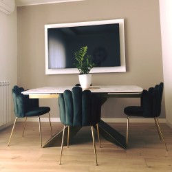 Tavolo ceramica effetto marmo cm 180x90h.76 allungabile cm 220/260 art.2064 nuovo consegna gratuita-arredamentishop.it  Tempe...