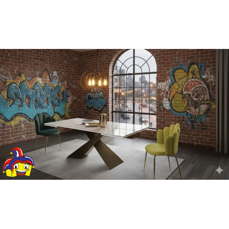 Tavolo ceramica allungabile art.2062 cm 180x90h.76 aperto cm 220/260 nuovo consegna gratuita-arredamentishop.it  Tempesta Off...