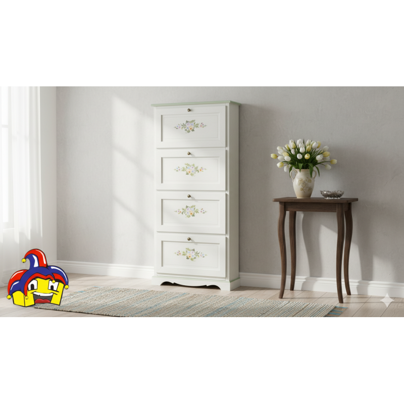 Scarpiera decorata 4 ribalte cm 79x30h.170 nuova art.0505 consegna gratuita-arredamentishop.it  Tempesta Offerte mobili 270,0...