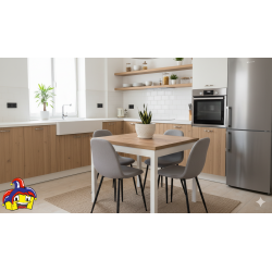 Tavolo quadrato design cm 90x90h.76,5 apertura a libro cm 180x90h.74,5 nuovo art. 2140 consegna gratuita-arredamentishop.it  ...