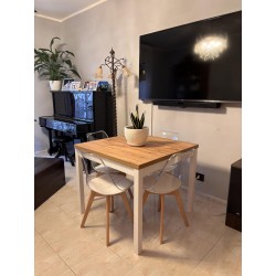 Tavolo quadrato design cm 90x90h.76,5 apertura a libro cm 180x90h.74,5 nuovo art. 2140 consegna gratuita-arredamentishop.it  ...